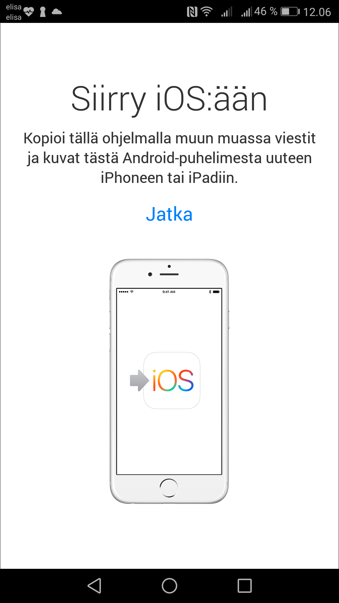 Move to iOS -sovellus siirtää yhteystiedot ja muut käyttäjän sisällöt Androidista iPhoneen.