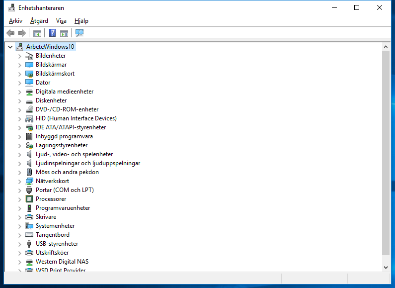 Högerklicka på Start-knappen i Windows 10 och välj Enhetshanteraren.