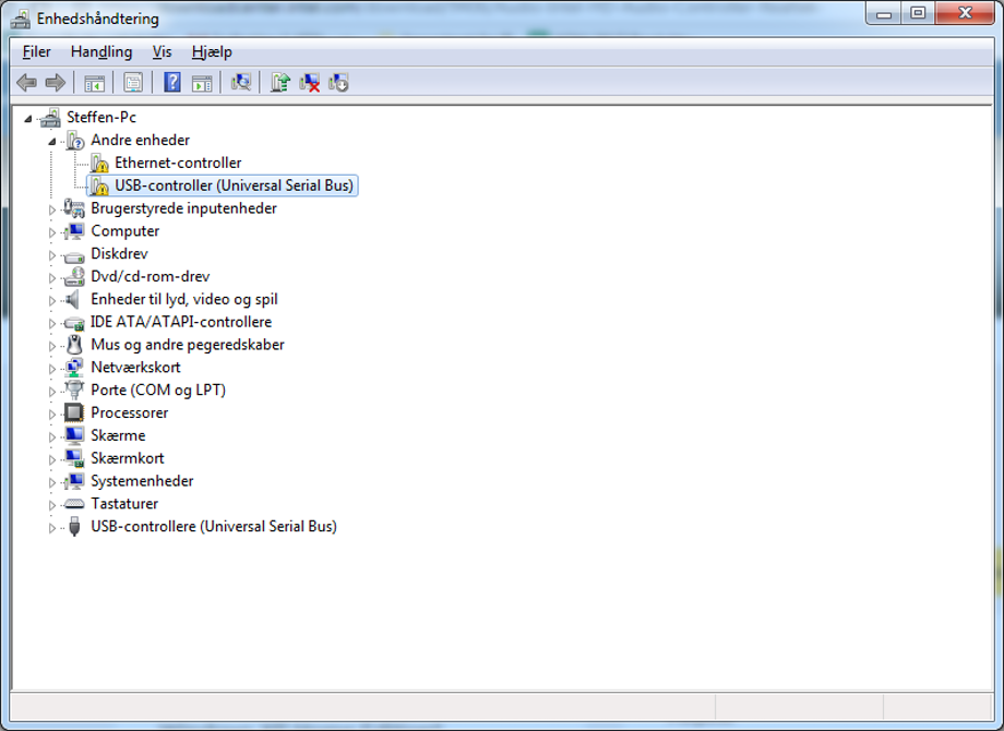 Du finder Enhedshåndtering i Windows 10 ved at højreklikke på startknappen og vælge Enhedshåndtering.