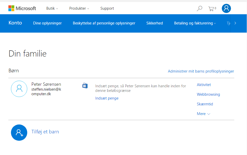 Forældrekontrol i Windows 10