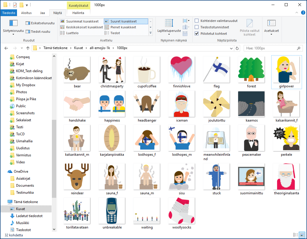 Tiedostojen tunnisteet saa näkyviin Resurssienhallinnan Näytä-välilehdellä laittamalla valintamerkin kohtaan Tiedostotunnisteet.