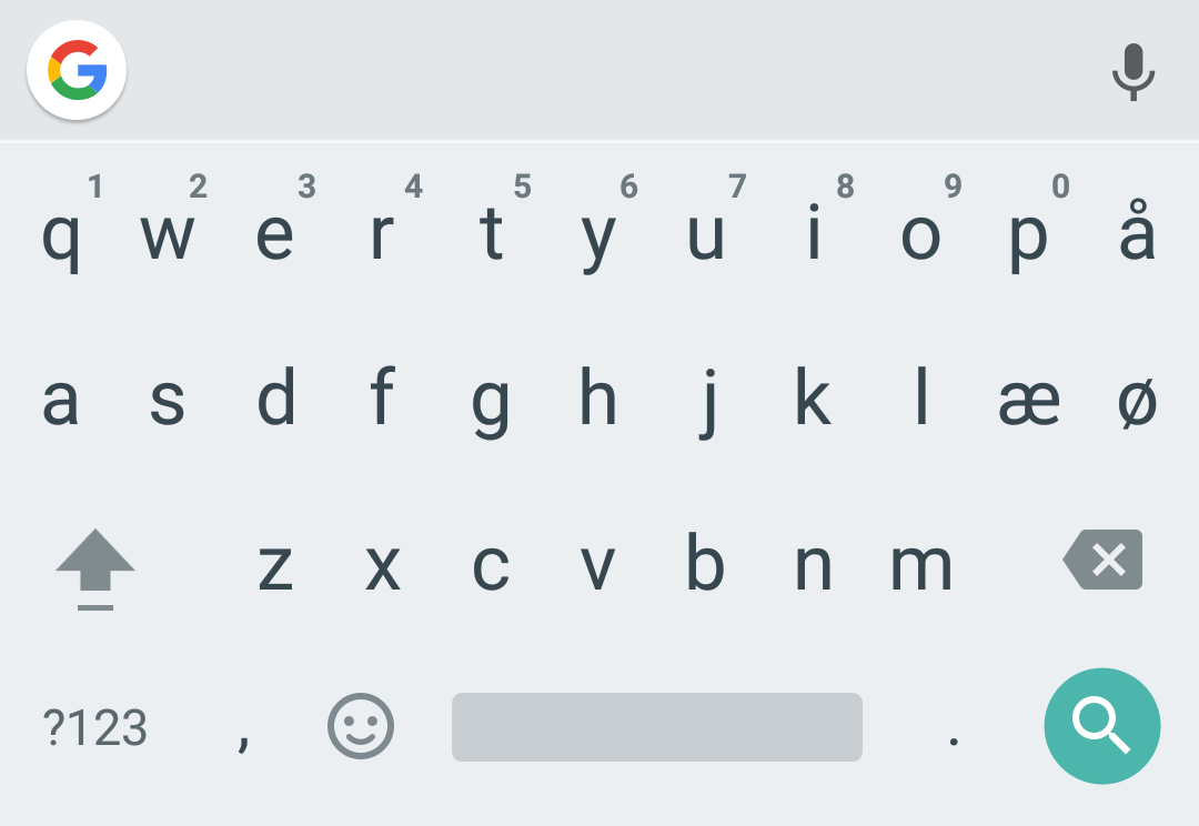 Gboard-tastatur til smarttelefon