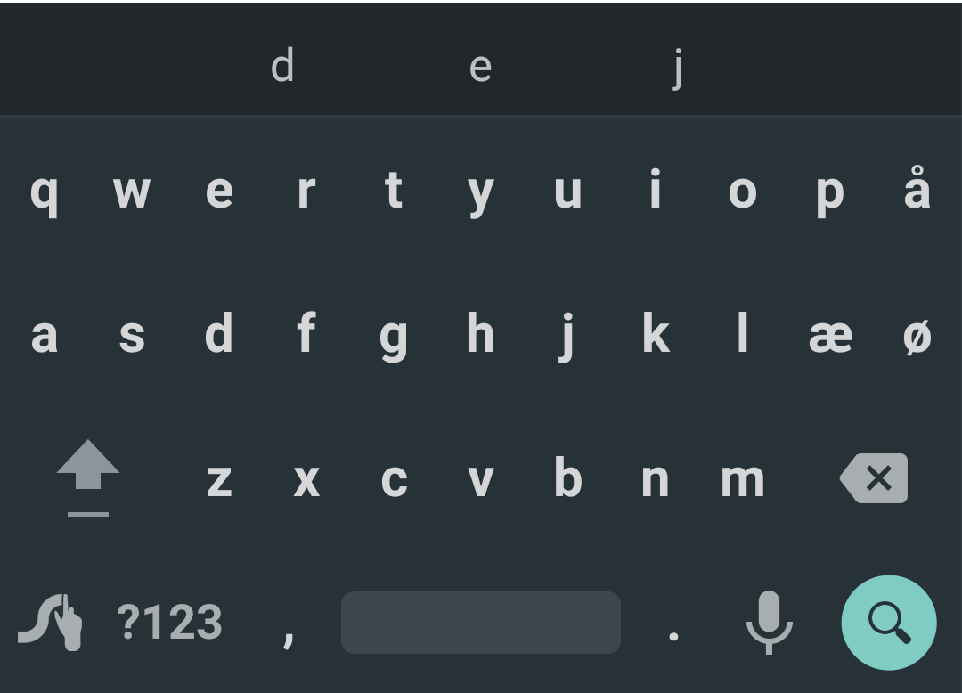 Swype-tastatur for smarttelefon