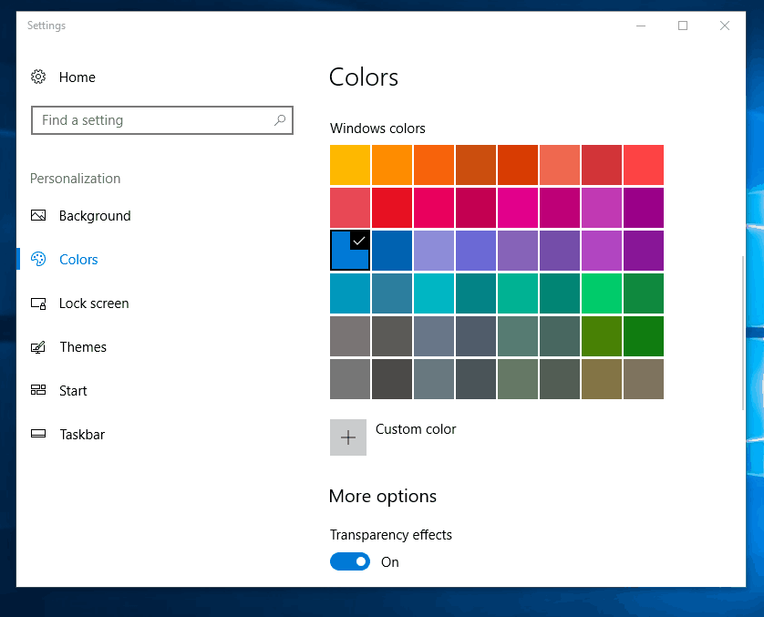 Sådan vælger du selv farver til Windows 10.