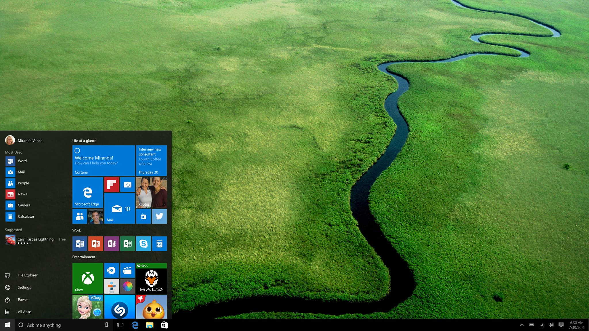 Windows 10 landskab