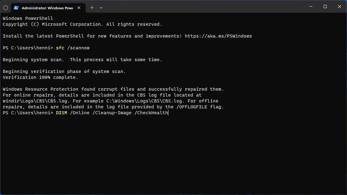 I Windows 11 högerklickar du på Start-knappen och väljer Terminal (admin) för att öppna det program där kommandona ska skrivas in.