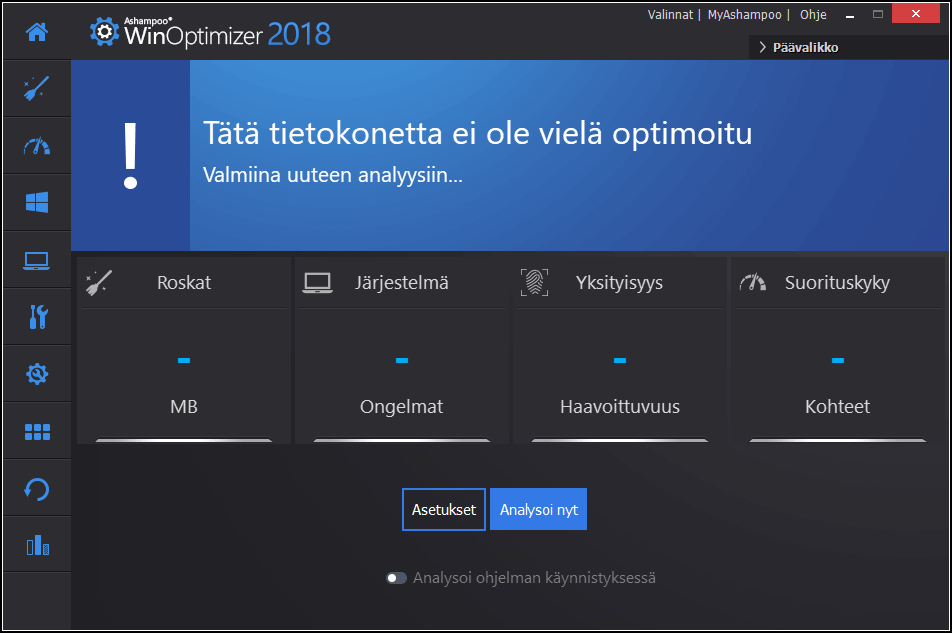 Ashampoo WinOptimizer optimoi pc:n suorituskyvyn