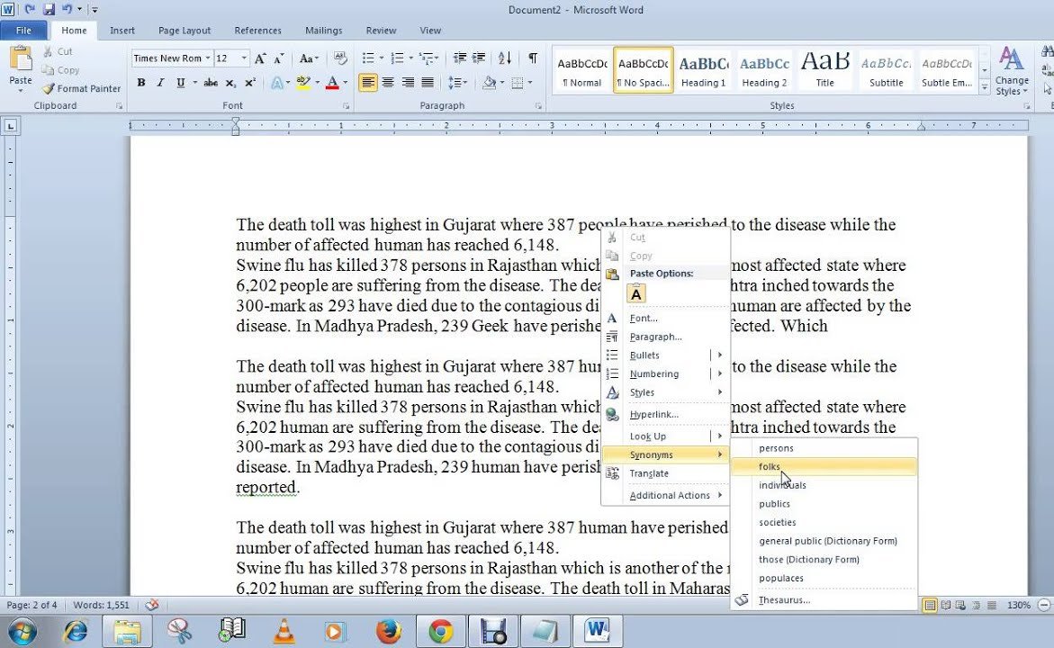 Du er vant til at kunne højreklikke på et ord i Word, bevæge musen ned til Synonymer, og så vælge fra en liste over ord, der har samme betydning. Funktionen har i årevis sikret et varieret sprog i dine dokumenter.