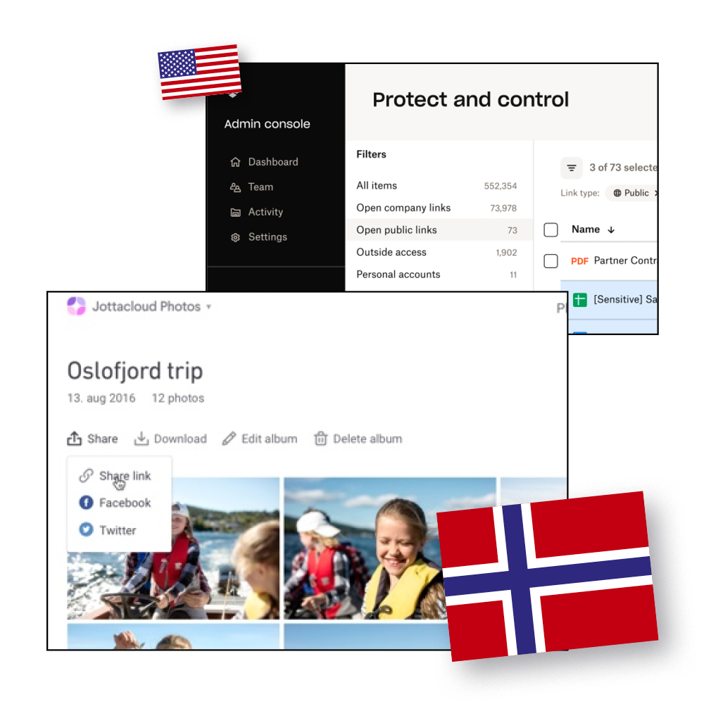De flesta använder: Dropbox erbjuder två GB lagringsutrymme i gratisversionen, medan Jottacloud ger dig fem. Alternativ: Djupt inne i de norska fjällen ligger Jottaclouds datacenter. Prova själv på jottacloud.com