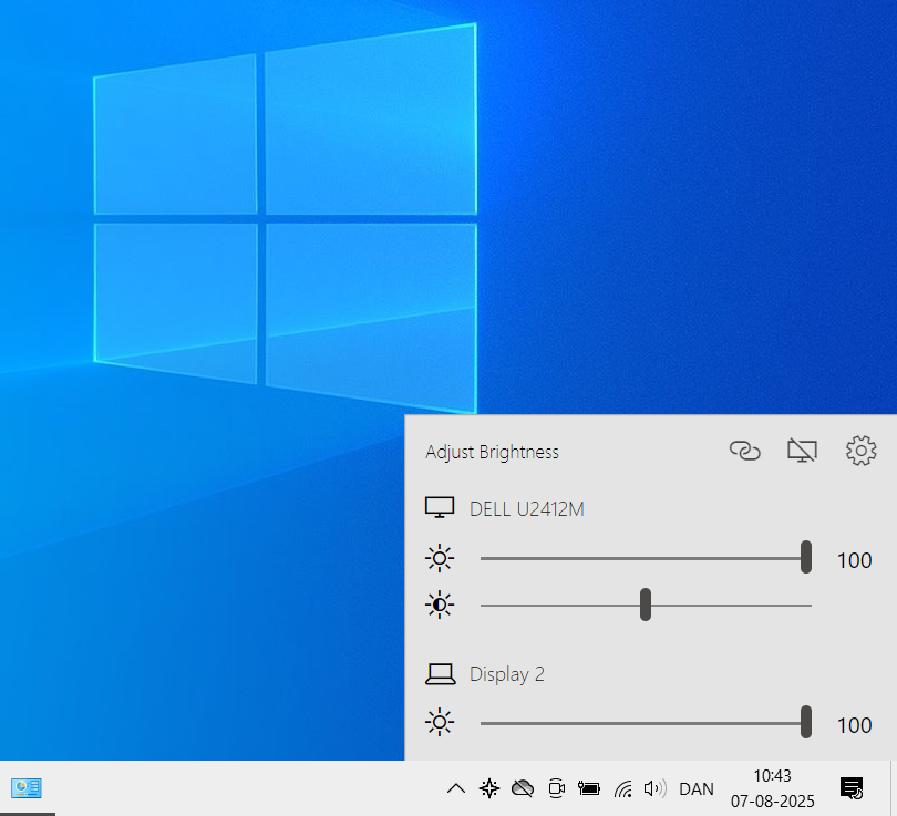 Styring af skærmkontrast