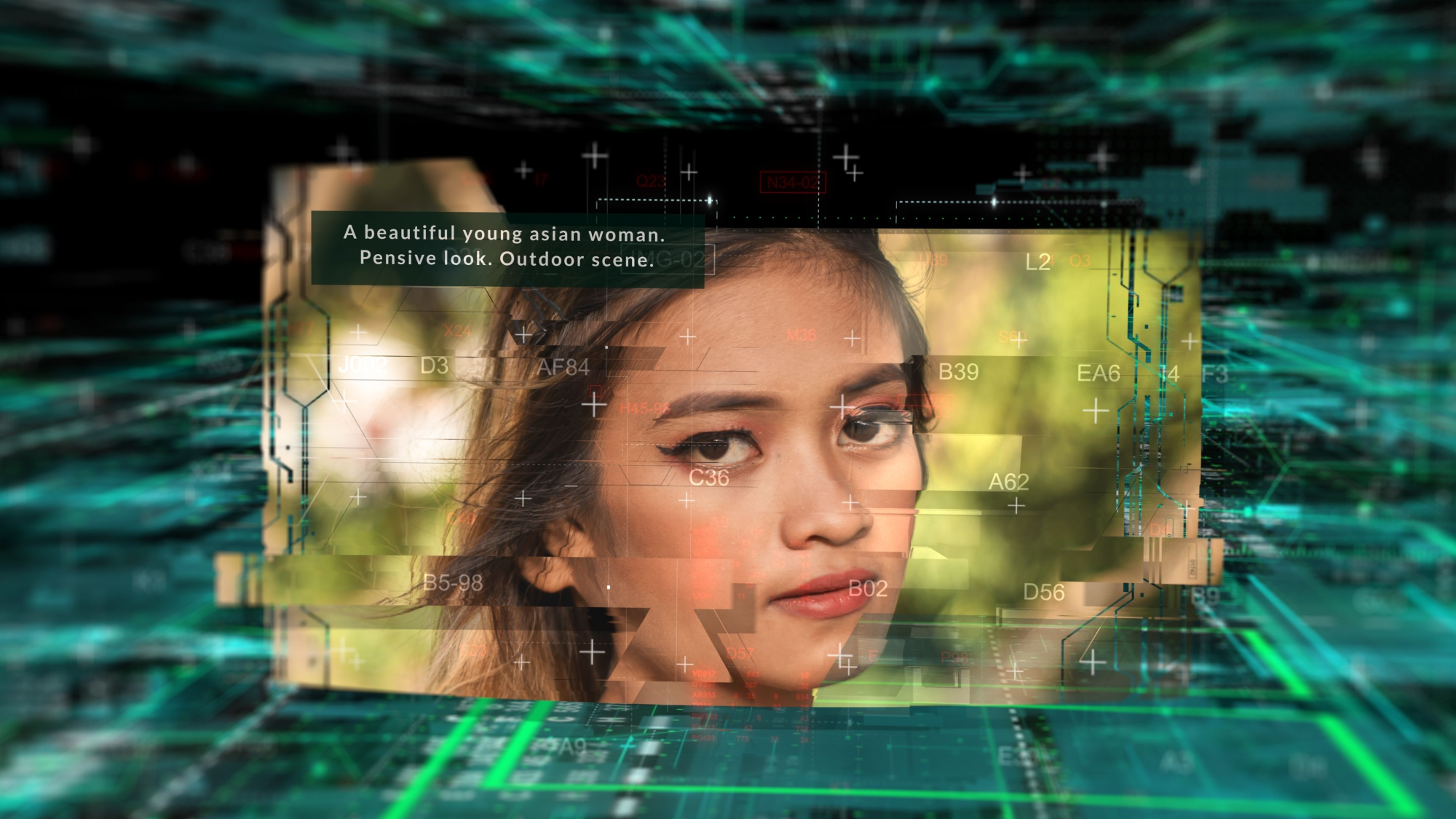 Kunstig intelligens genererer et bilde av en kvinne basert på en instruks