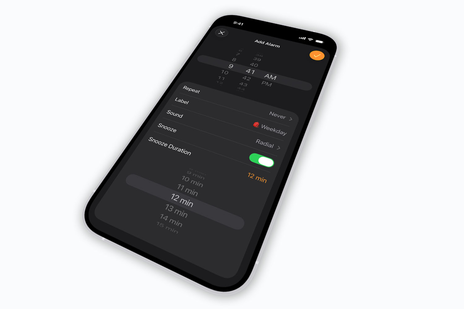 Voit valita torkkutoiminnon keston iOS 26:ssa.