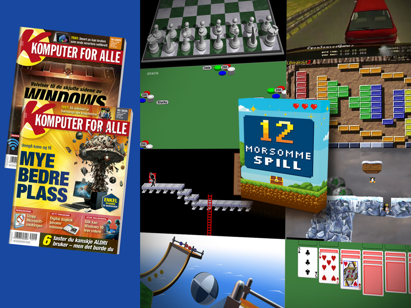 Underholdende minnepinne med 12 klassiske pc-spill