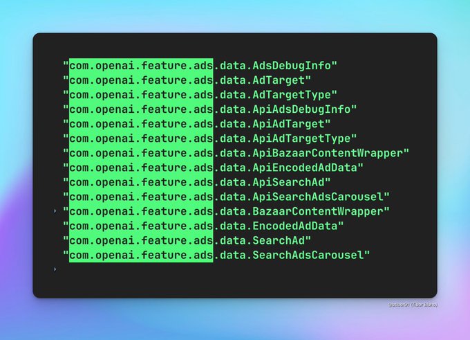 Mainoksia ChatGPT:ssä