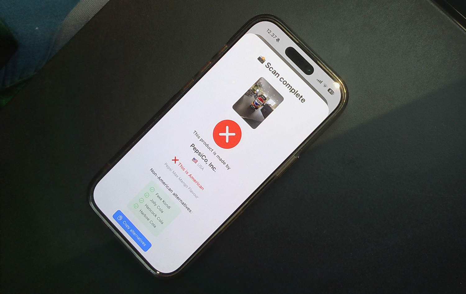 UdenUSA app ja Pepsi Cola
