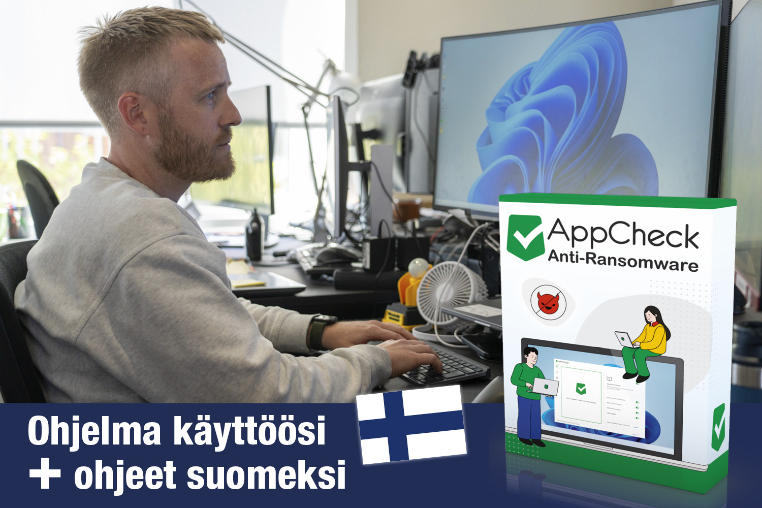 Varmista täysi suoja lunnasohjelmistoja vastaan AppCheck-ohjelmalla, joka estää tehokkaasti tiedostojesi lukitsemisen.