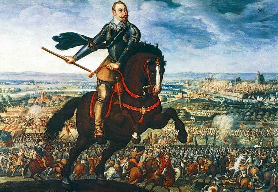 Gustav II Adolf på slagfältet vid Breitenfeld