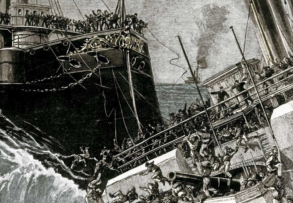 Camperdown och HMS Victoria kolliderar i Medelhavet 1893