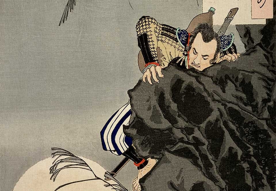 En ung Hideyoshi leder sin styrka uppför berget