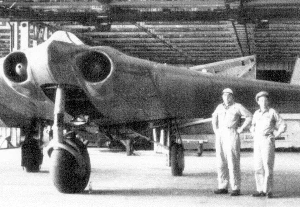 Ho 229 V3 med monterade vingar i USA 1950.