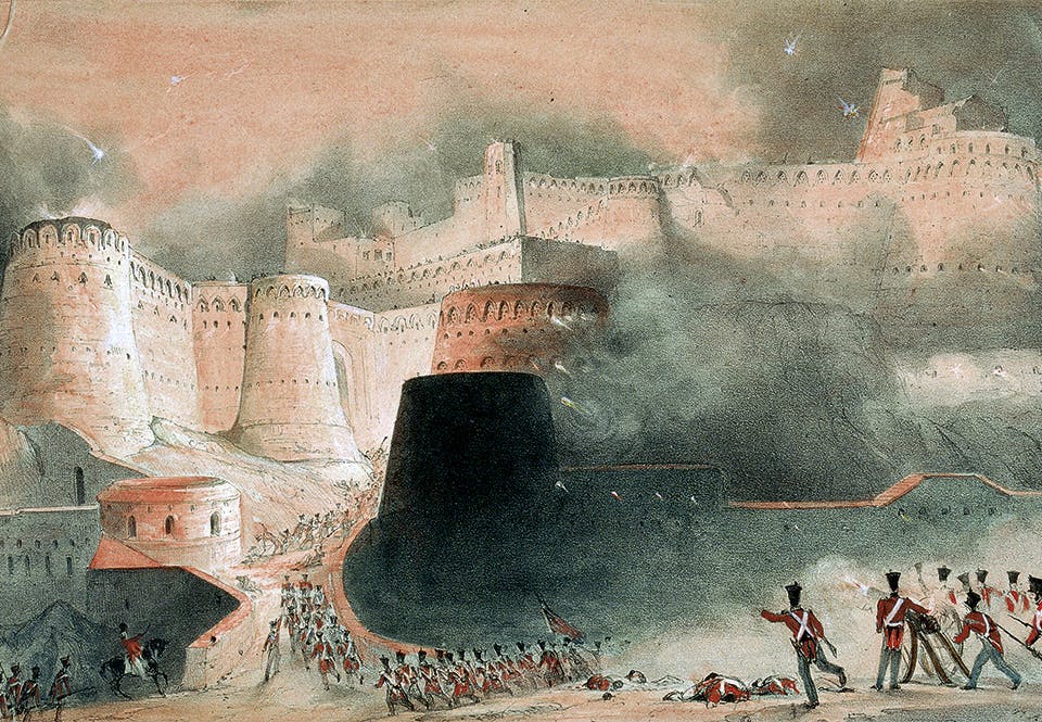 Fästningen Ghazni stormades av britterna på vägen mot Kabul