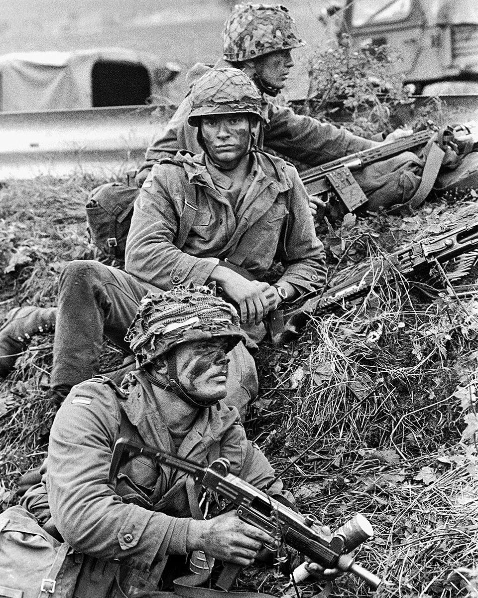 Tyska Bundeswehr-soldater under en Nato-övning 1968.