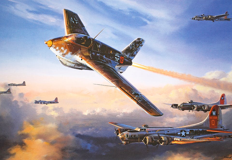 Raketplanet Me 163B i luften