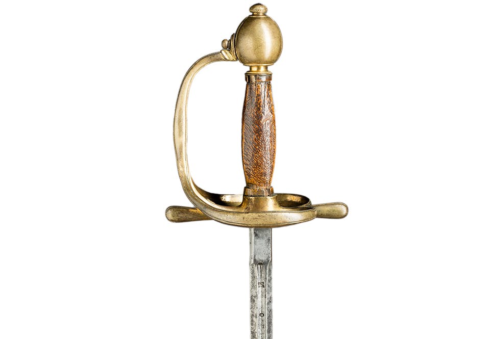 Värja som enligt uppgift bars av Magnus Stenbock vid Helsingborg, 1710.