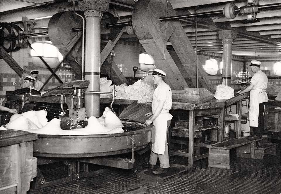 Produktion pågår vid Pellerins margarinfabrik i Göteborg