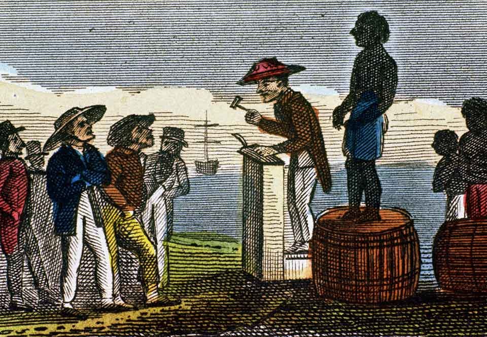 En slavauktion i Gustavia i december 1816
