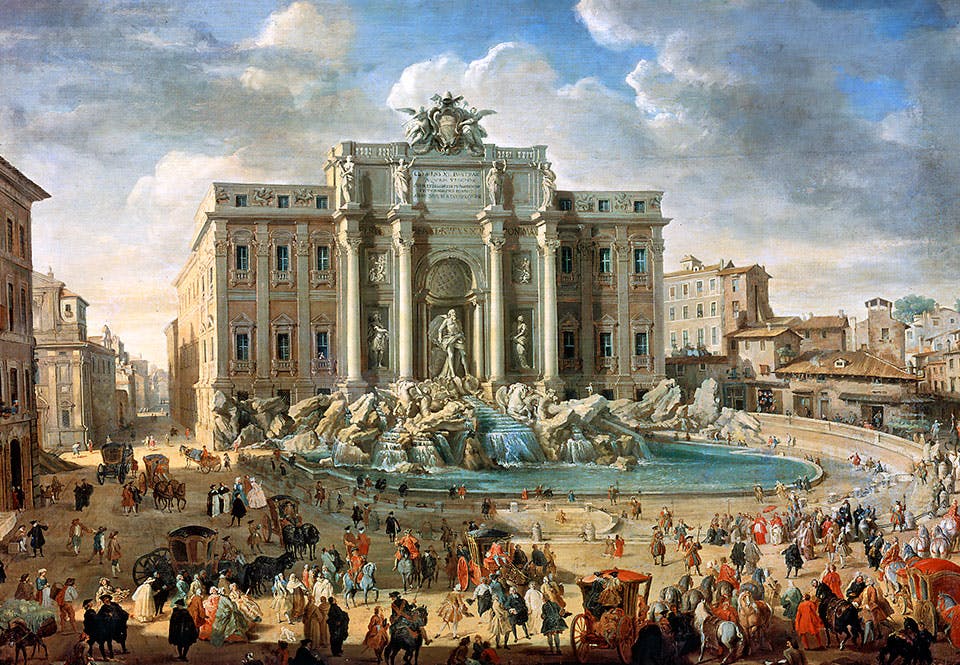 Målning av Fontana di Trevi, som stod klar 1762.