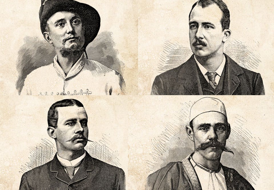 De svenska officerarna Georg Pagels, Edvard Gleerup, Arvid Wester och Peter Möller.