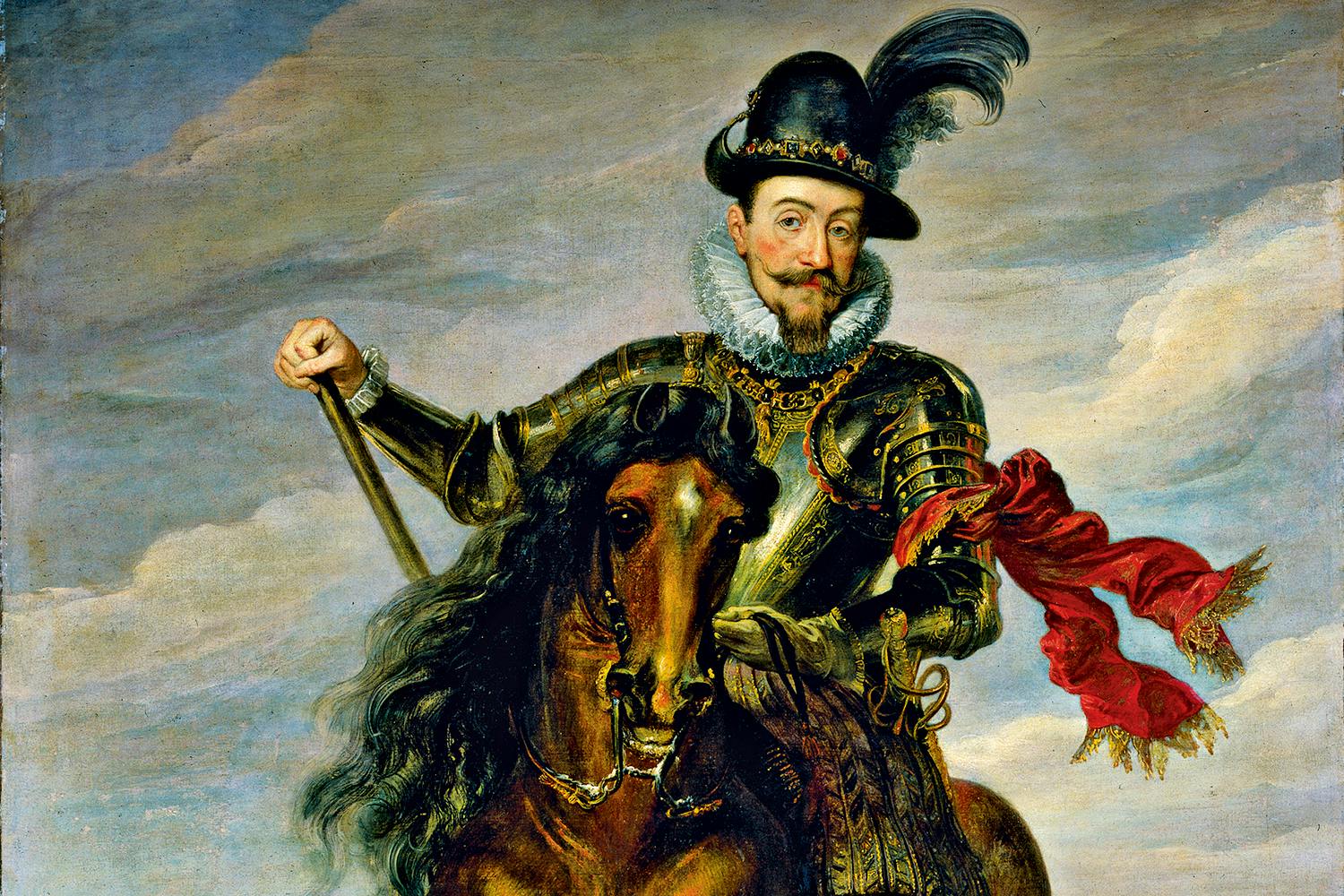 Sigismund, svensk och polsk kung, till häst.