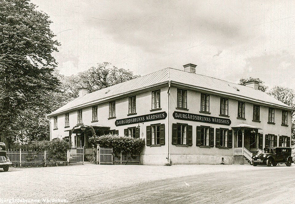 Djurgårdsbrunns värdshus på ett vykort från 1930