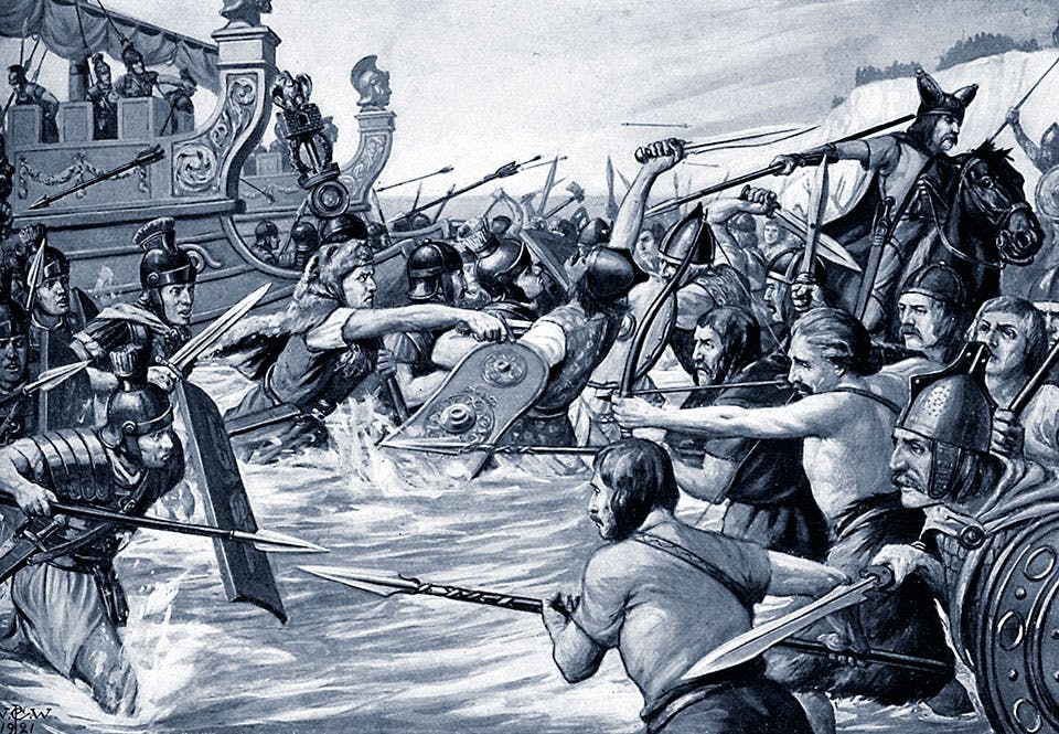 caesars invastion av britannien 55 fkr