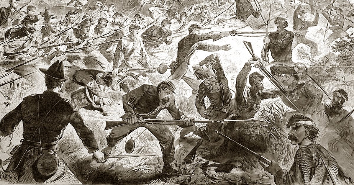 Bajonettanfall under amerikanska inbördeskriget.