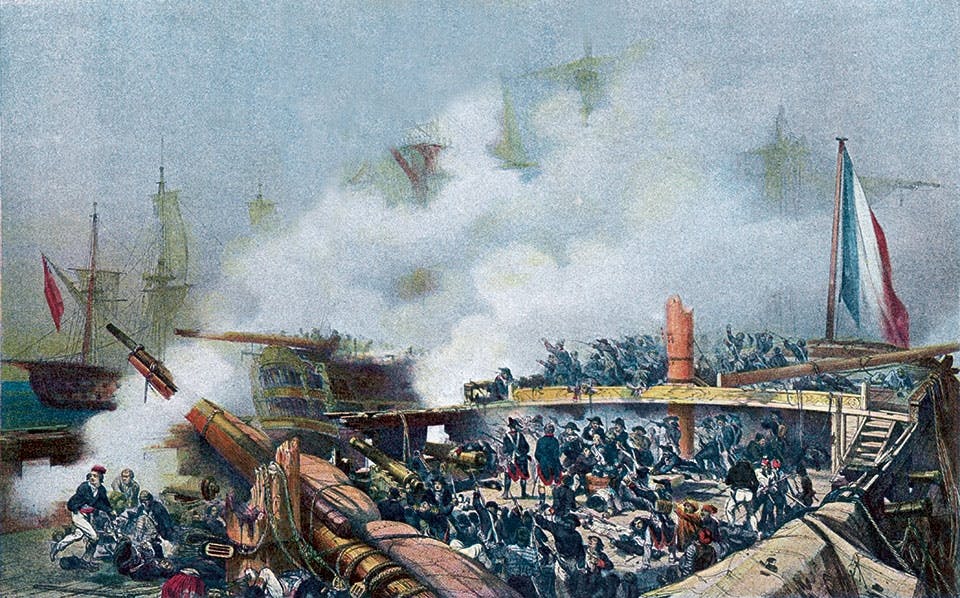 slaget vid abukir ombord franskt fartyg