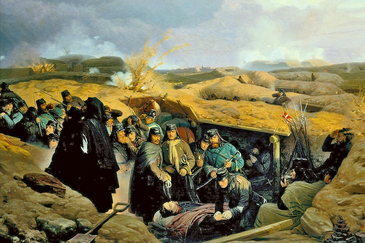 Slaget vid Dybbøl under andra schleswigska kriget 1864.