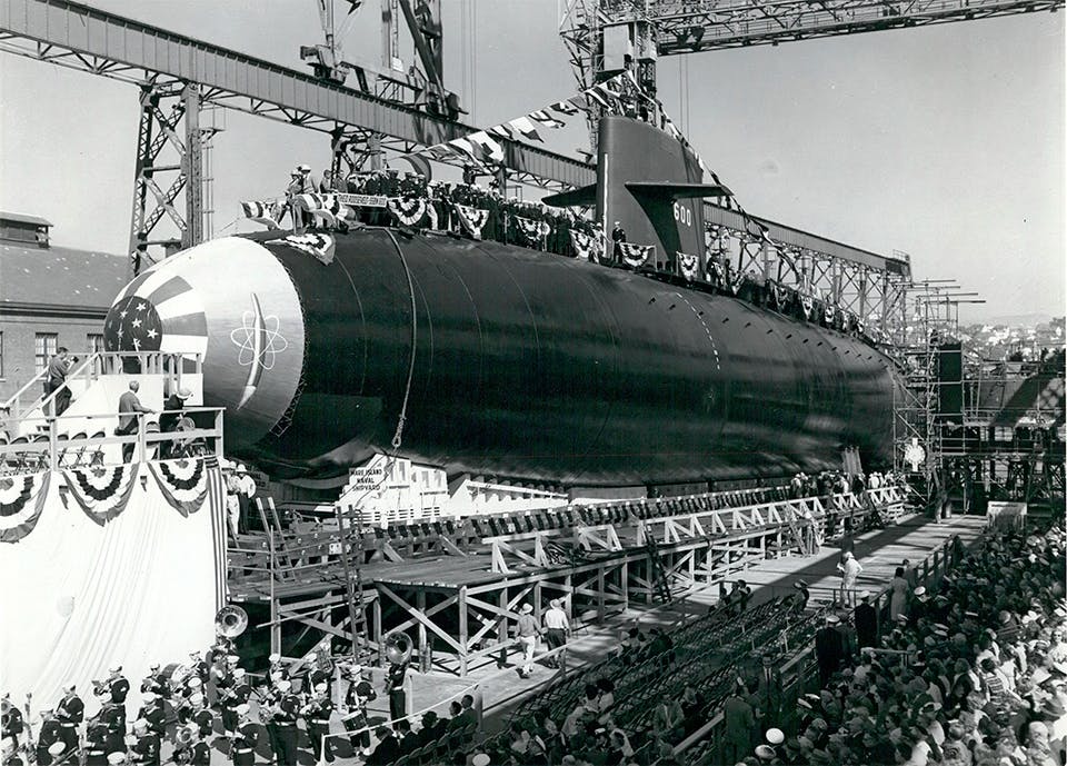 ubat theodore roosevelt gar av stapeln 1959 usa