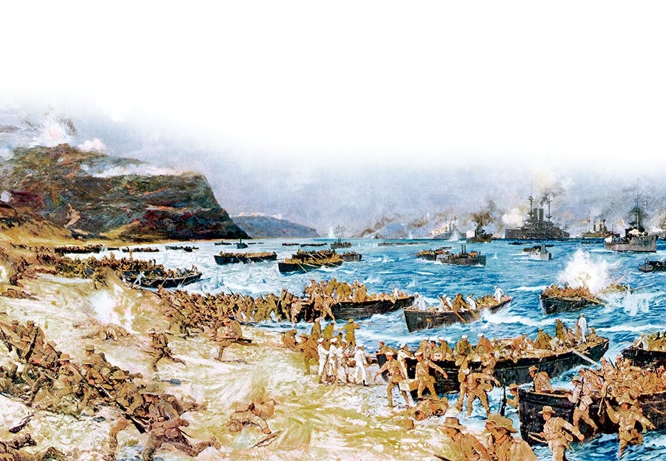 anzac landstiger pa gallipoli start