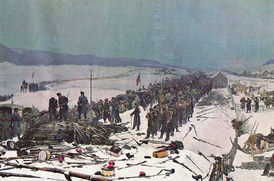 fransk tyska kriget 1871 franska soldater lagger ner sina vapen fransk tyska kriget 1871 franska soldater lagger ner sina vapen