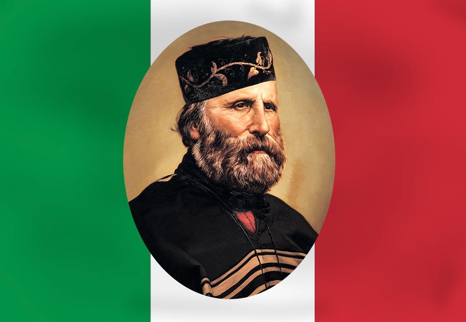 garibaldi pa italiensk flagga