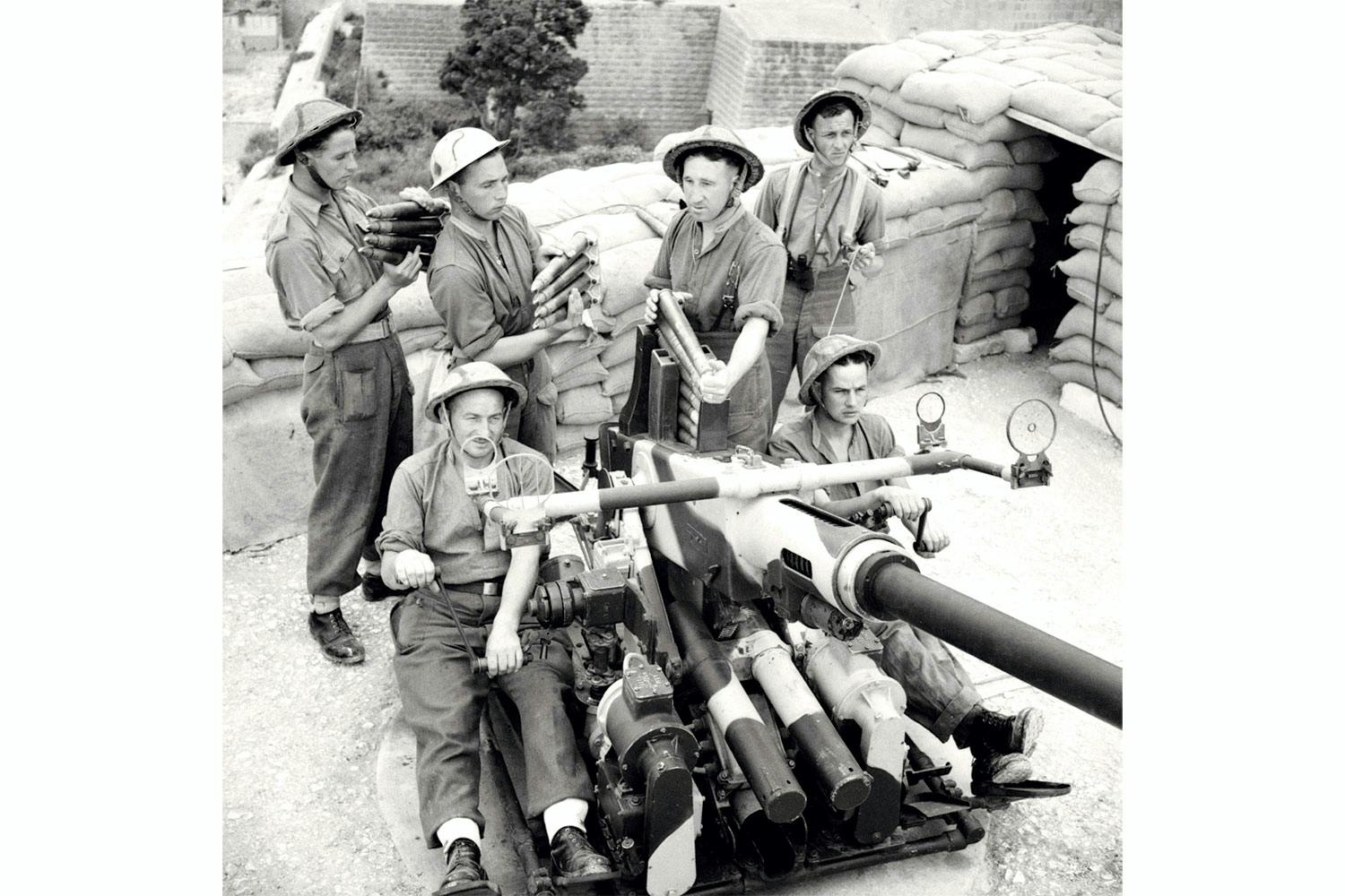 bofors 40mm malta andra varldskriget brittiska soldater