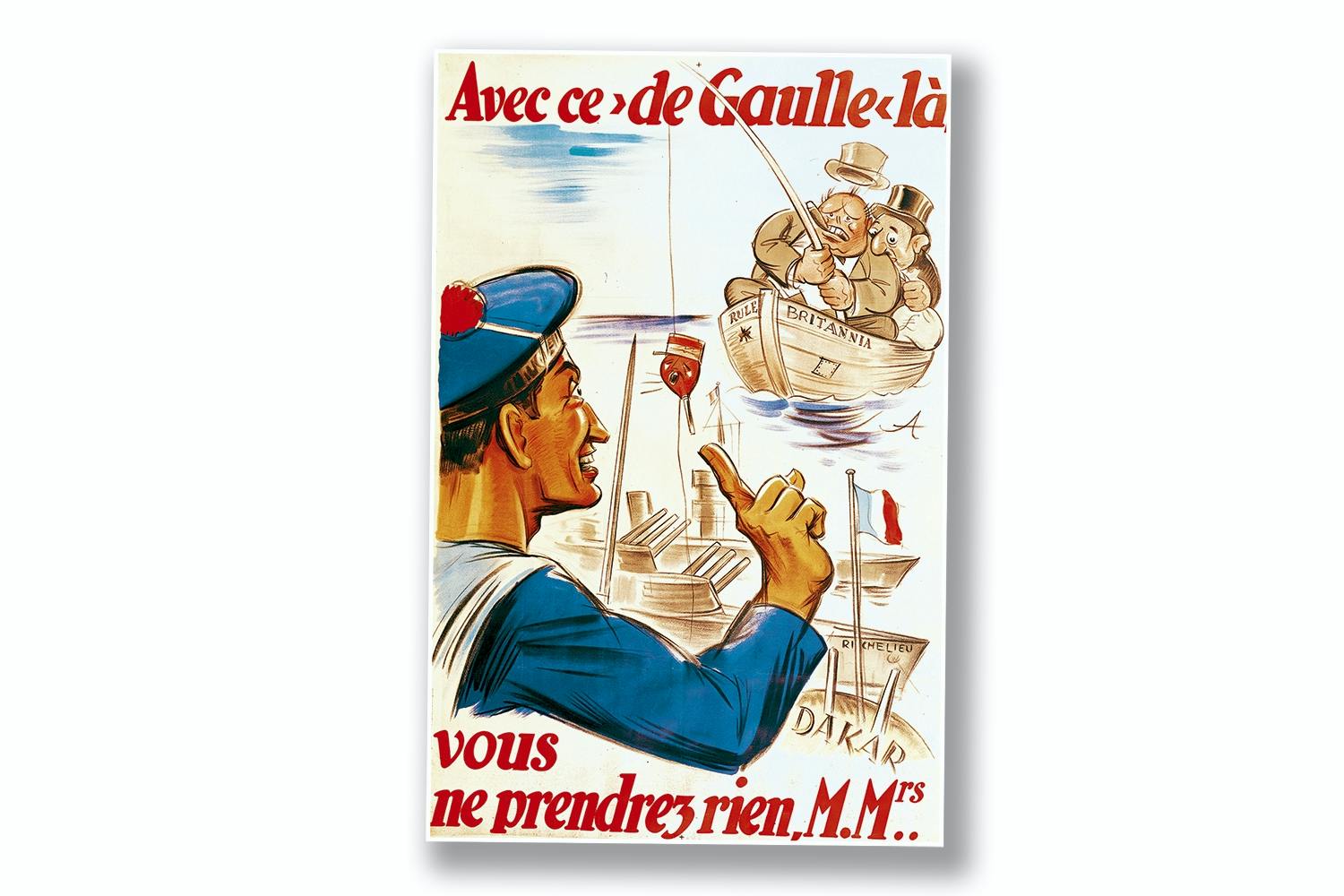 propagandaaffisch vichyregimen de gaulle churchill BAiR3lIVhx8azyZeSDi