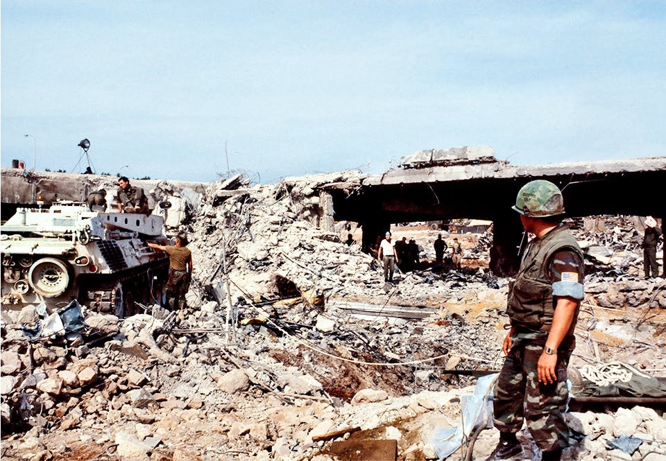 marinkarsbasen sprangd beirut 1983 ruiner