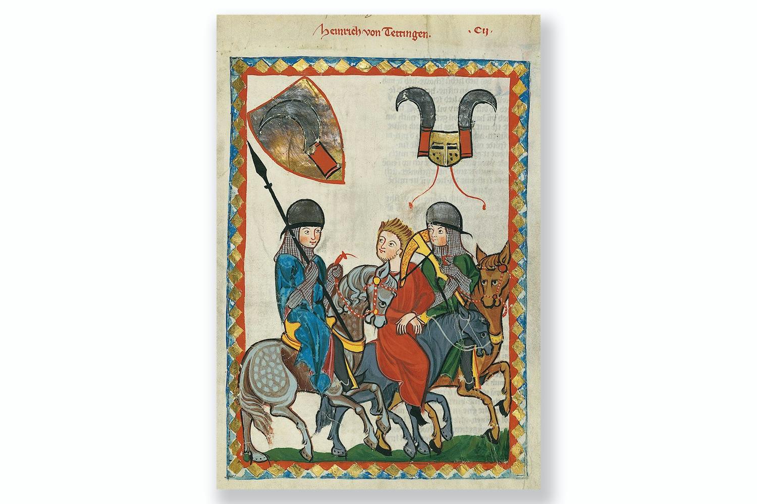 Soldat med armborst, bild hämtad från medeltidsverket Codex Manesse,
