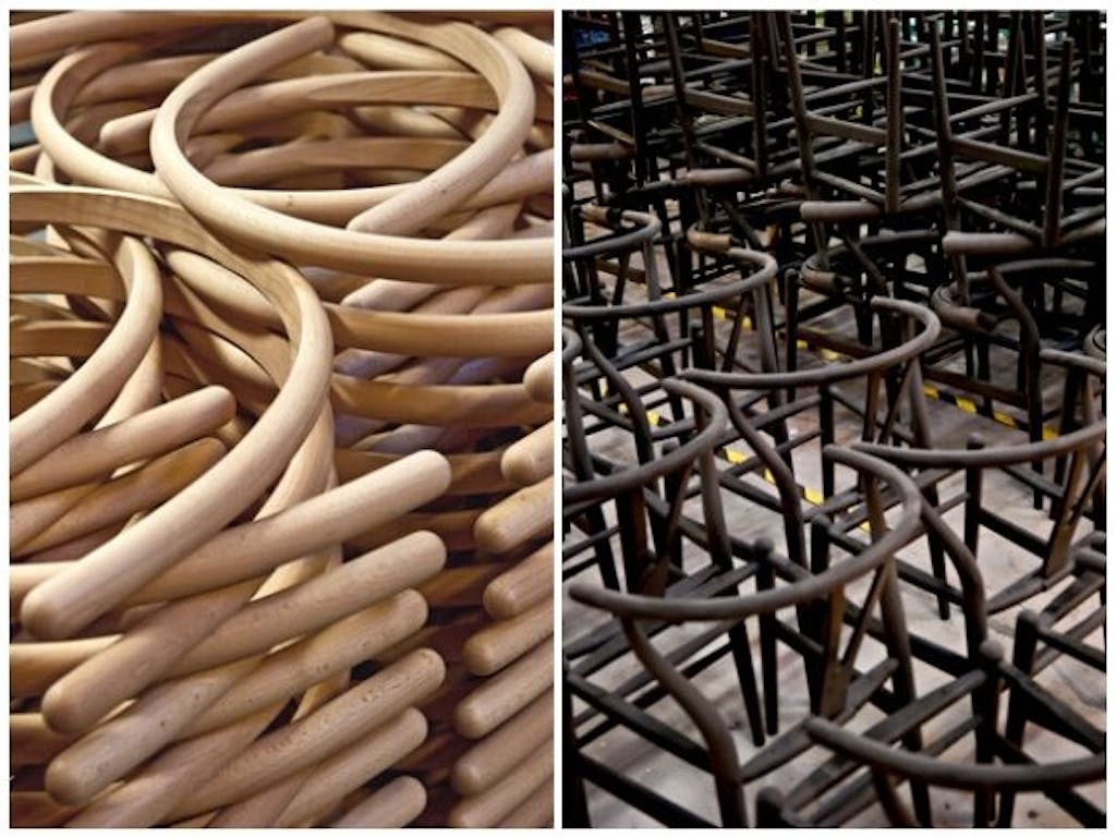 Hans J wegner Y stoel in productie bij Carl Hansen