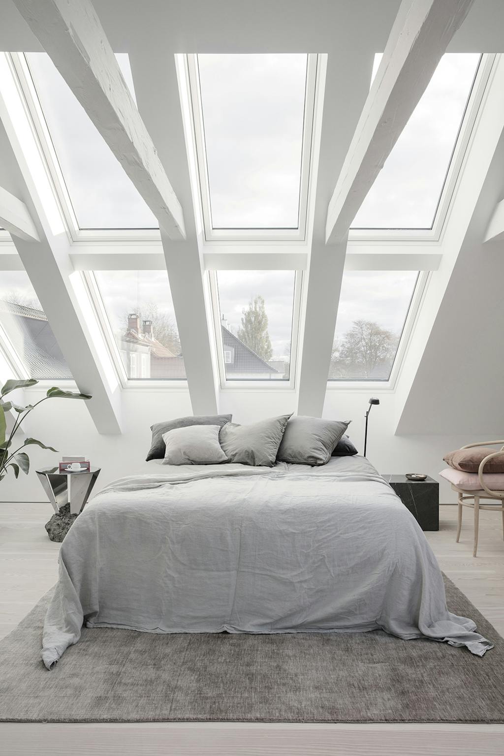 Slaapkamer met dakramen Velux loft