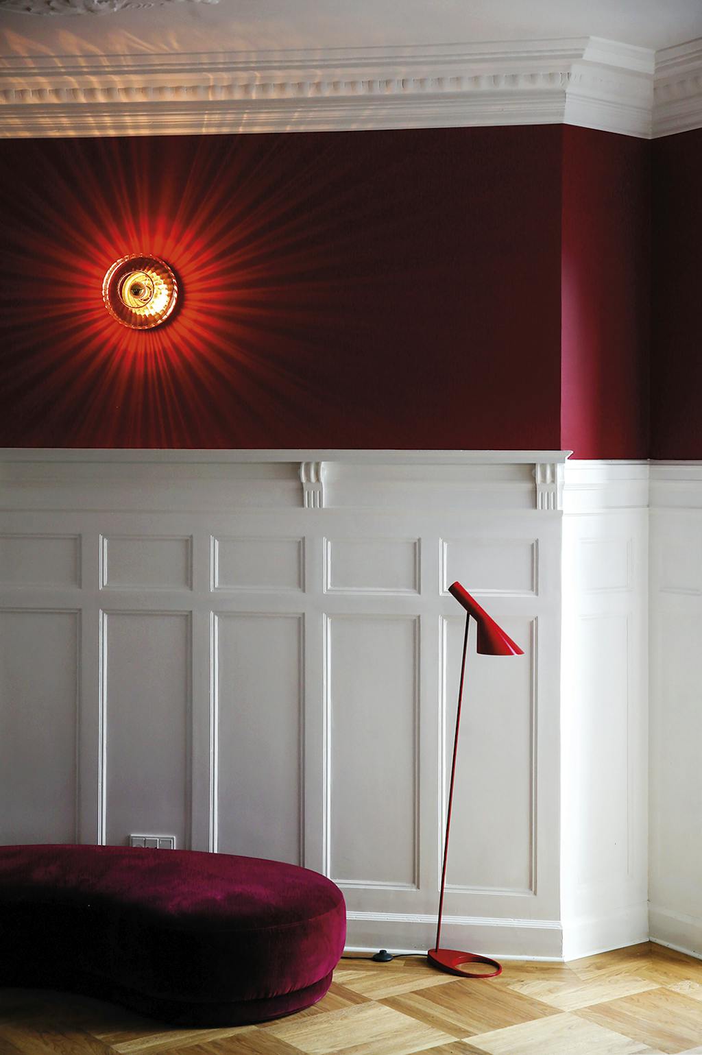 Jotex poef, Arne Jacobsen lamp voor Louis Poulsen