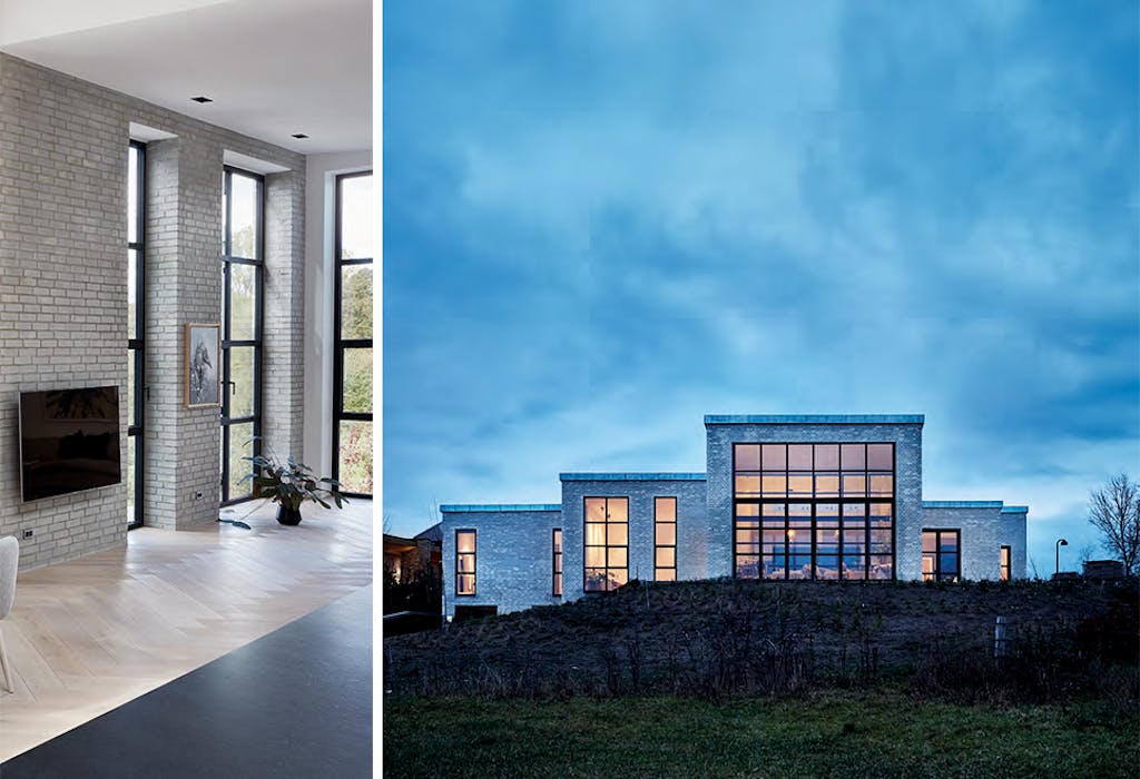 Villa met grote ramen